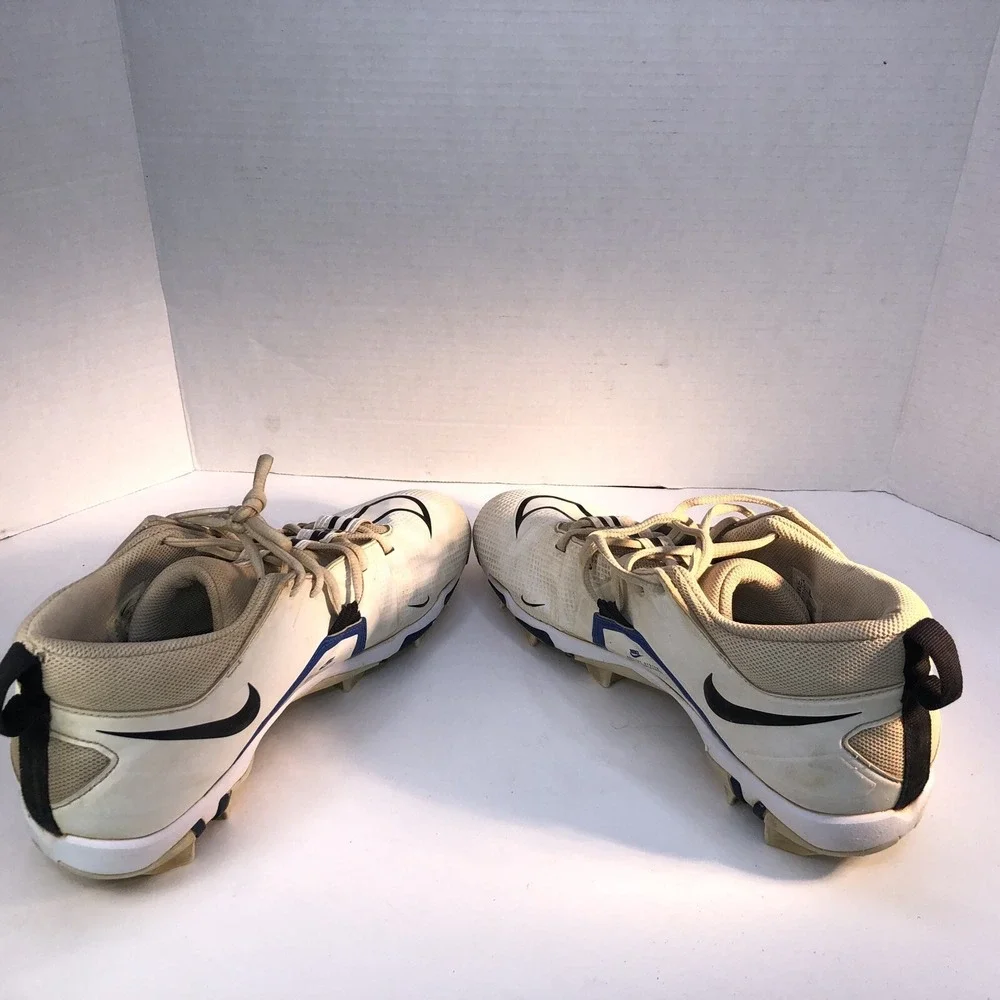 Nike Alpha Menace 3 Shark Men's US Sz 11.5 Football Cleats CV0582-101 White Blue